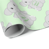Groen olifant Baby shower Cadeaupapier (Rol Hoek)