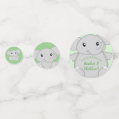 Groen olifant Baby shower Confetti (Voorkanten)