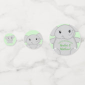 Groen olifant Baby shower Confetti (Achterkanten)