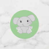 Groen olifant Baby shower Confetti (Kleine voorkant)
