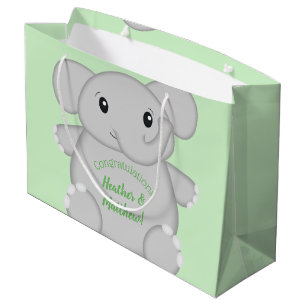 Groen olifant Baby shower Groot Cadeauzakje