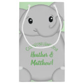 Groen olifant Baby shower Klein Cadeauzakje (Achterkant)