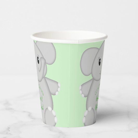 Groen olifant Baby shower Papieren Bekers (Rechts)