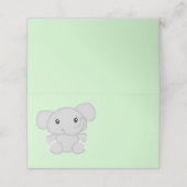 Groen olifant Baby shower Plaatskaartje (Buitenkant ongevouwen)