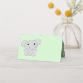 Groen olifant Baby shower Plaatskaartje
