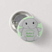 Groen olifant Baby shower Ronde Button 3,2 Cm (Voorkant /achterkant)