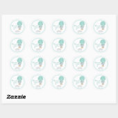 Groen olifant Baby shower Ronde Sticker (Vel)