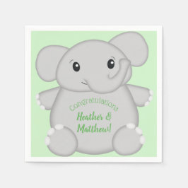 Groen olifant Baby shower Servet