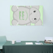 Groen olifant Baby shower Spandoek (Beurs)
