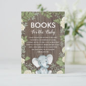 Groen Olifant / Rustieke Boeken voor de Baby Informatiekaartje (Staand voorkant)