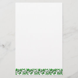 Groen Olijfblad Border Stationery Briefpapier
