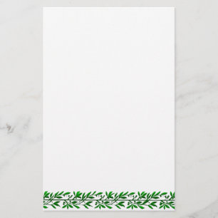 Groen Olijfblad Border Stationery Briefpapier