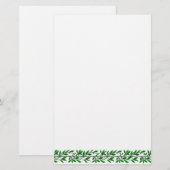 Groen Olijfblad Border Stationery Briefpapier (Voorkant / Achterkant)