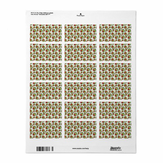 groen olijvenpatroon etiket (Full Sheet)