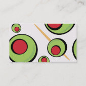 groen olijvenpatroon visitekaartje (Achterkant)