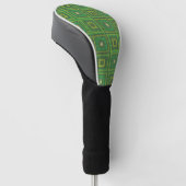 Groen Oma Vierkant Patroon Golfheadcover (Schuin)