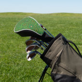 Groen Oma Vierkant Patroon Golfheadcover (Insitu)