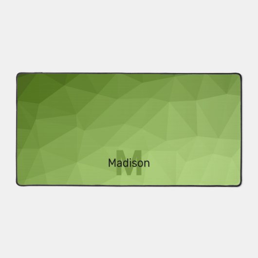 Groen ombre geometrisch mesh Monogram Bureaumat (Voorkant)