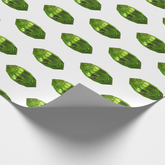 Groen omslagpapier Gemstone Peridot Pattern Cadeaupapier (Hoek)