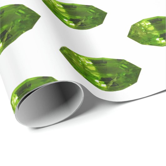 Groen omslagpapier Gemstone Peridot Pattern Cadeaupapier (Rol Hoek)