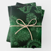 Groen omslagpapier met glanzend patroon inpakpapier vel (In situ)