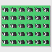 Groen omslagpapier voor konijnenpatronen cadeaupapier (Vlak)