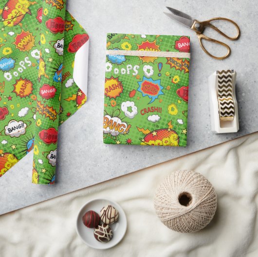 Groen omslagpapier voor stripboeken cadeaupapier (Crafts)
