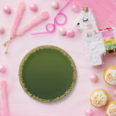 Groen ondergedompeld goud glitter glam sparkle par papieren bordje (Feest)