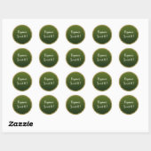 Groen ondergedompeld goud glitter glam sparkle par ronde sticker (Vel)