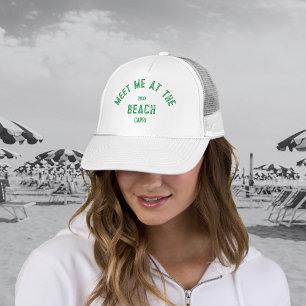 Groen Ontmoet Me Bij Het Strand Gepersonaliseerd  Trucker Pet