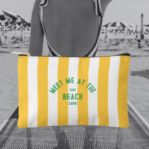Groen Ontmoet me op het strand Gele Cabana Stripe