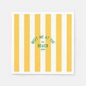 Groen Ontmoet me op het strand Gele Cabana Stripe Servet (Voorkant)
