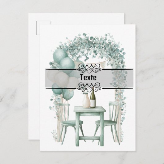 Groen ontwerp Invitatie op maat Uitnodiging Briefkaart (Voorkant / Achterkant)