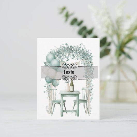 Groen ontwerp Invitatie op maat Uitnodiging Briefkaart (Staand voorkant)