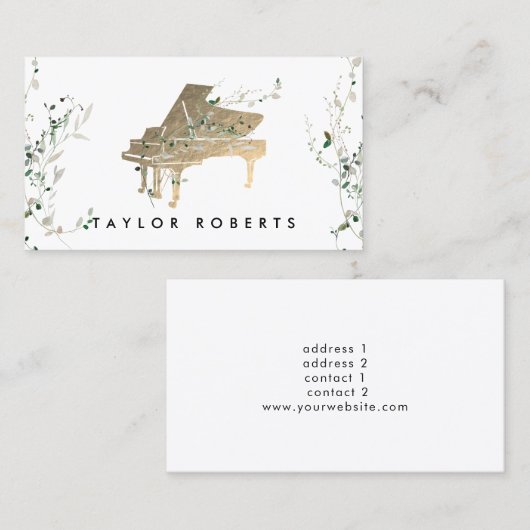 groen ontwerp pianist visitekaartje (Voorkant / Achterkant)