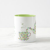 Groen ontwerp van de mok van de Bloem Teapot (Midden)