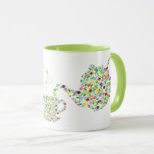 Groen ontwerp van de mok van de Bloem Teapot (Voorkant rechts)