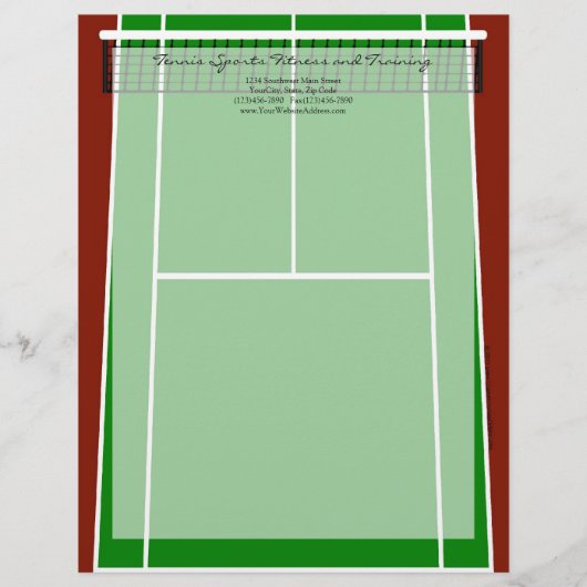 Groen ontwerp van de Tennis Court Briefhoofd Sjabloon (Voorkant)