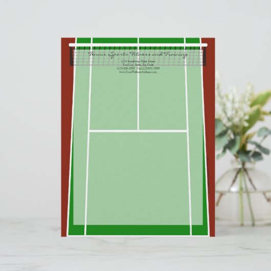 Groen ontwerp van de Tennis Court Briefhoofd Sjabloon (Staand voorkant)