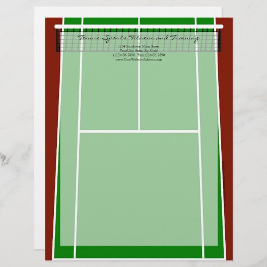 Groen ontwerp van de Tennis Court Briefhoofd Sjabloon (Voorkant / Achterkant)