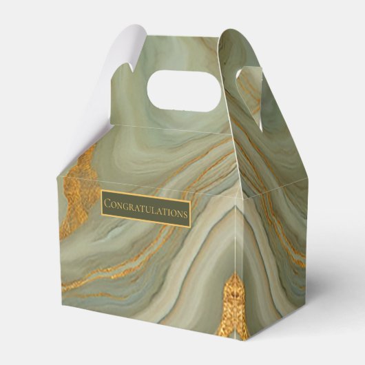 Groen Onyx Steenpatroon  Bedankdoosjes (Voorkant Zijde)