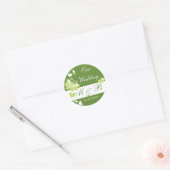 Groen Onze Bruiloft Monogram Sticker (Envelop)