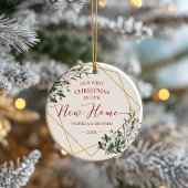 Groen Onze Eerste Kerst In Ons Nieuwe Huis Keramisch Ornament
