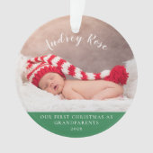 Groen | Onze eerste kerstgrootouders | Foto Ornament (voorkant)