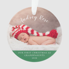 Groen | Onze eerste kerstgrootouders | Foto Ornament