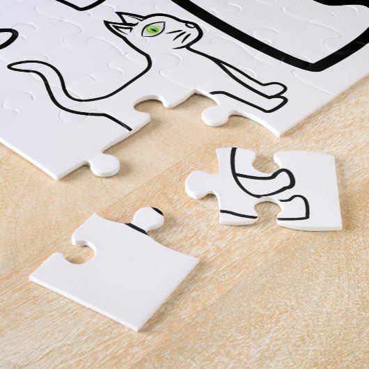 Groen-oog kat Thunder_Cove Bar Legpuzzel (Zijkant)