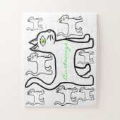 Groen-oog kat Thunder_Cove Bar Legpuzzel (Verticaal)