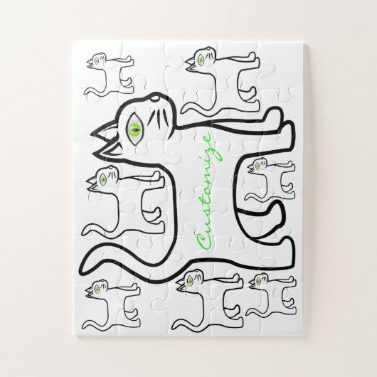 Groen-oog kat Thunder_Cove Bar Legpuzzel (Verticaal)