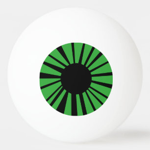 Groen Oog met Zwarte Leerling op Witte Oogappel Pingpongbal