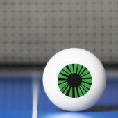 Groen oog met zwarte poep op White Eyeball Pingpongbal (Net)